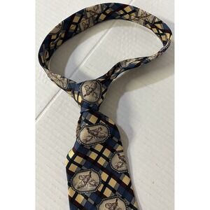 Field & Stream Necktie Mens‎ One Size Blue Plaid Pheasant Bird Hunting Outdoor